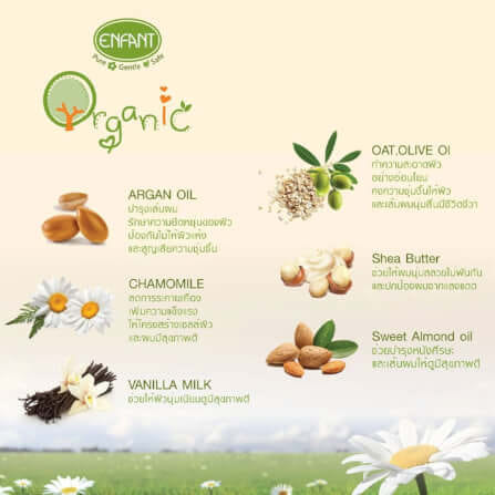 เจลอาบน้ำและสระผม อองฟองต์ สูตรอ่อนโยน 2in1 Organic Plus 300ml. Enfant	 		 		_2